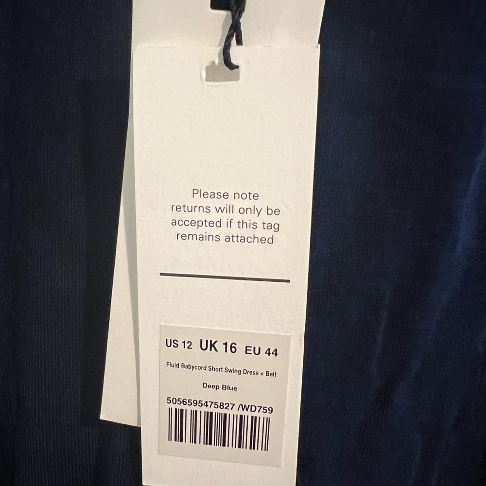 ME+EM Fluid Babycord Short Swing Deep Blue Dress Size 12 - Picture 8 of 8